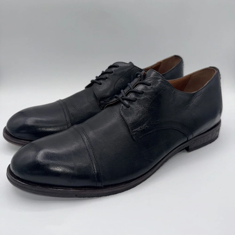 Frye Grant Oxfords Men's Size‎ 13 Black Leather Cap Toe